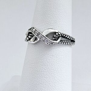 Infinity CZ Sterling Silver Ring
